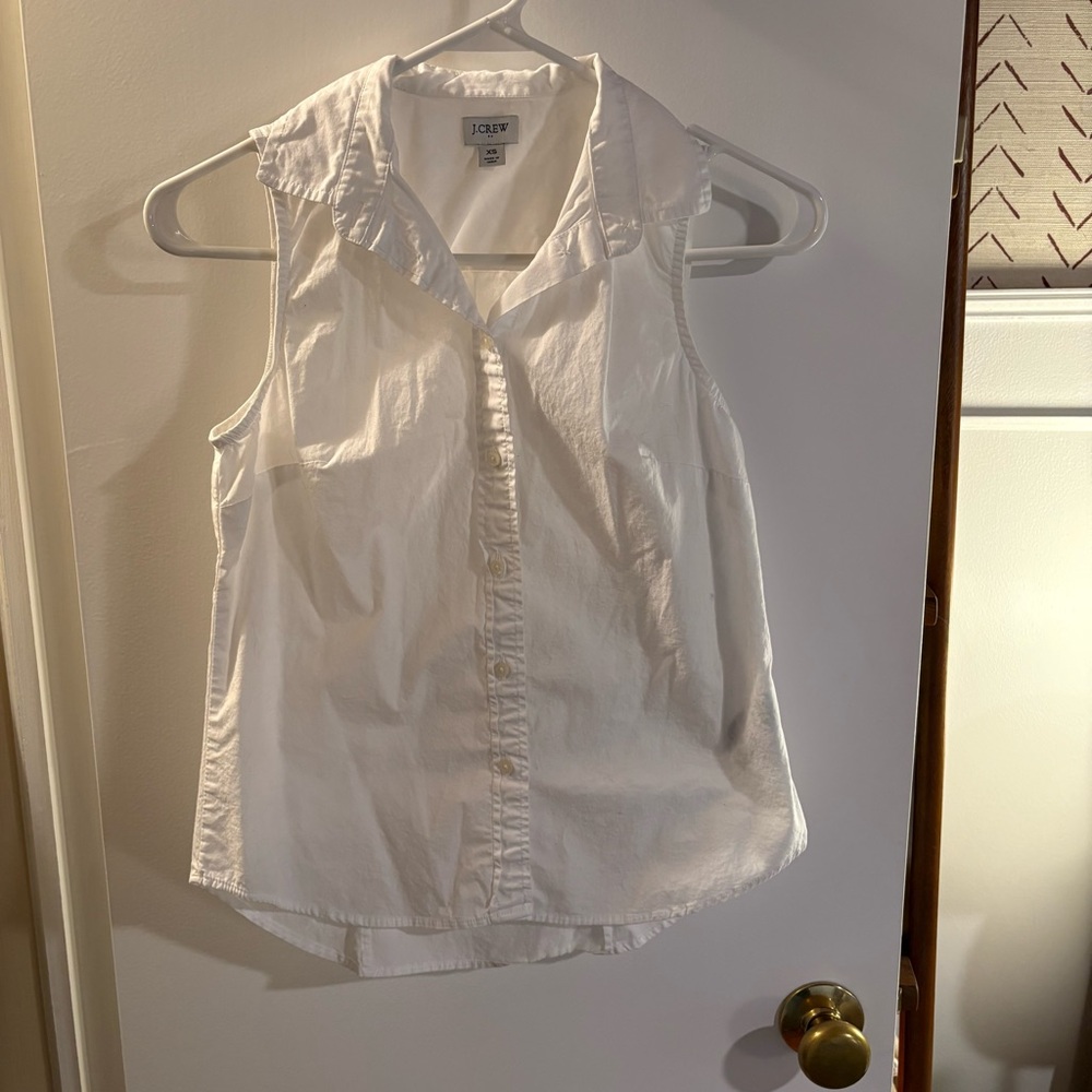 J. Crew White Sleeveless Top